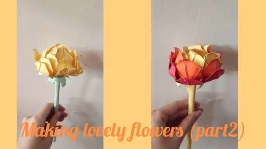 making lovely flowers(part2)ساخت گل های زیبا (قسمت دوم)